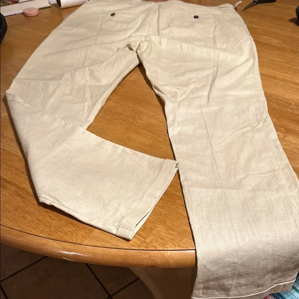Men's Elegant Beige Dress Pants